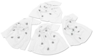 LUX muslin squares 4 pieces set - Silver Hearts