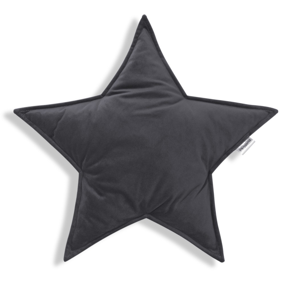 Decorative STAR shaped pillow dark grey