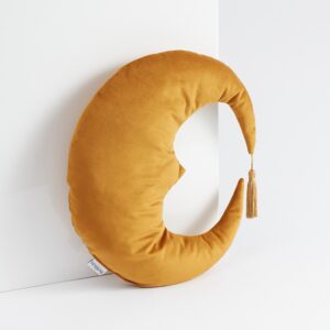 Decorative MOON shaped pillow yellow - musta