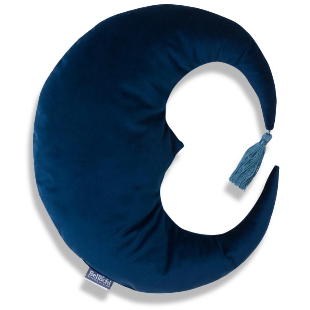Decorative MOON shaped pillow  blue