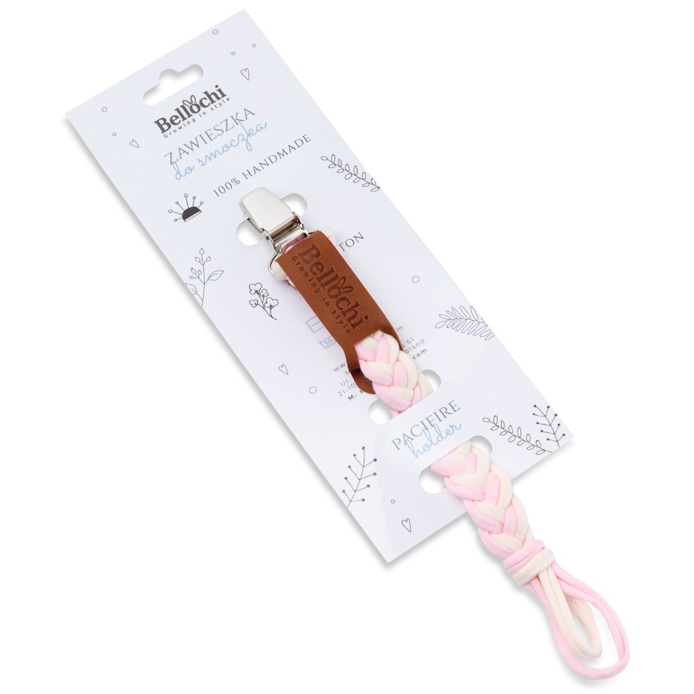 Pacifier holder pink&white