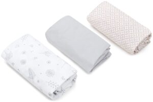 3 pack of premium cotton cot bed fitted sheets 120x60 cm