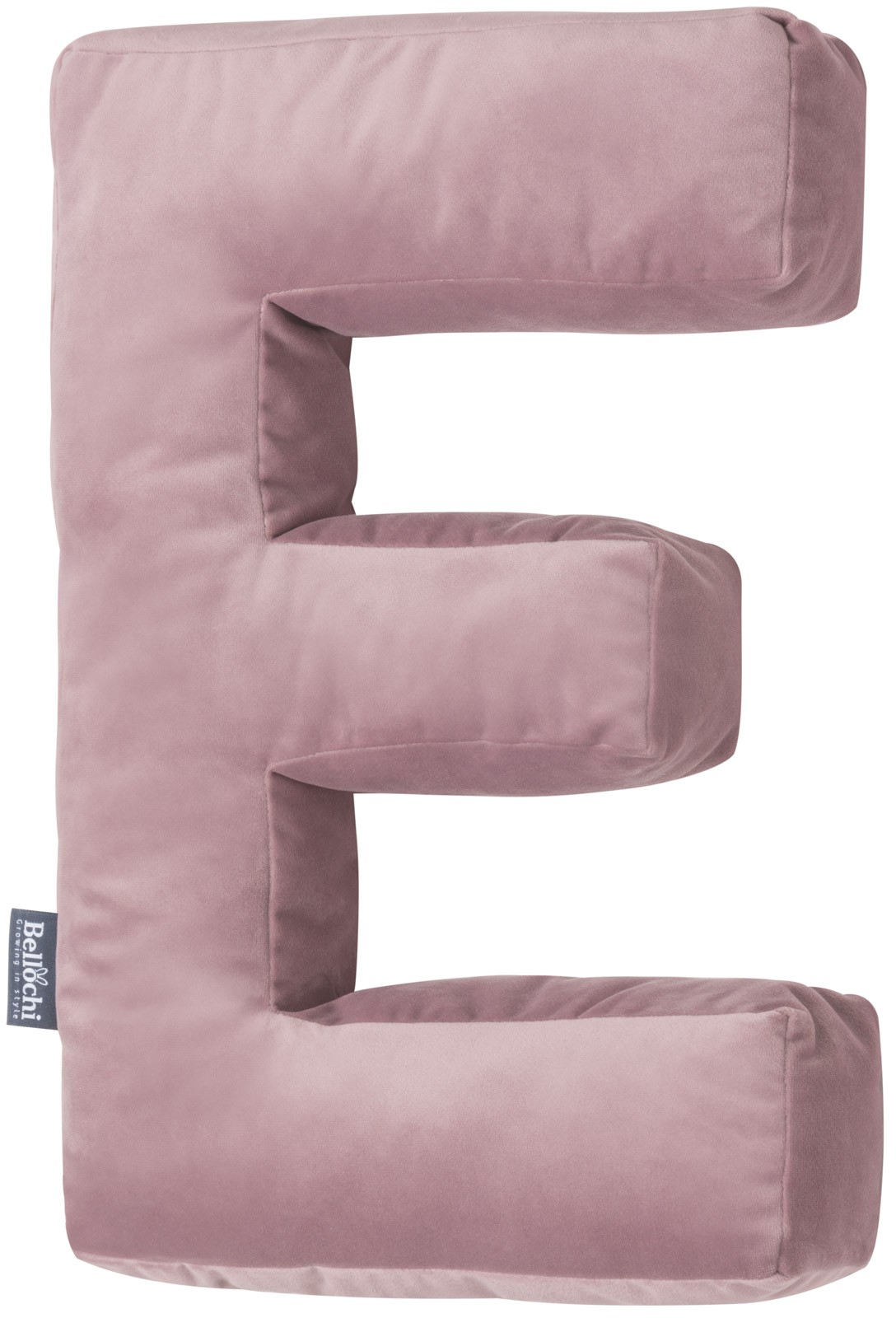 Decorative pillow in the shape of a letter  ‘E’, pink