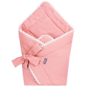 Swaddle blanket 75x75 cm Cuddly Muslin Pink