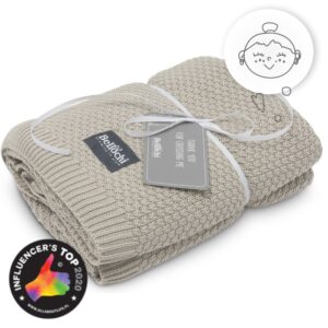 Large bamboo blanket creamy nut for moms