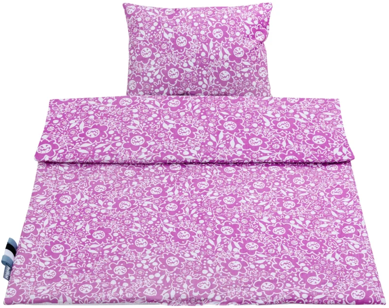 Cotton Toddler bedding 2 pc set, kid duvet cover 135x100 cm and pillowcase 60x40 cm purple caramella