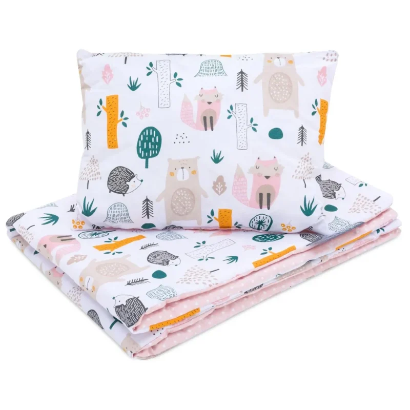 Cotton Toddler bedding 2 pc set with filling kid duvet 135x100 cm and pillow 60x40 cm 4rest