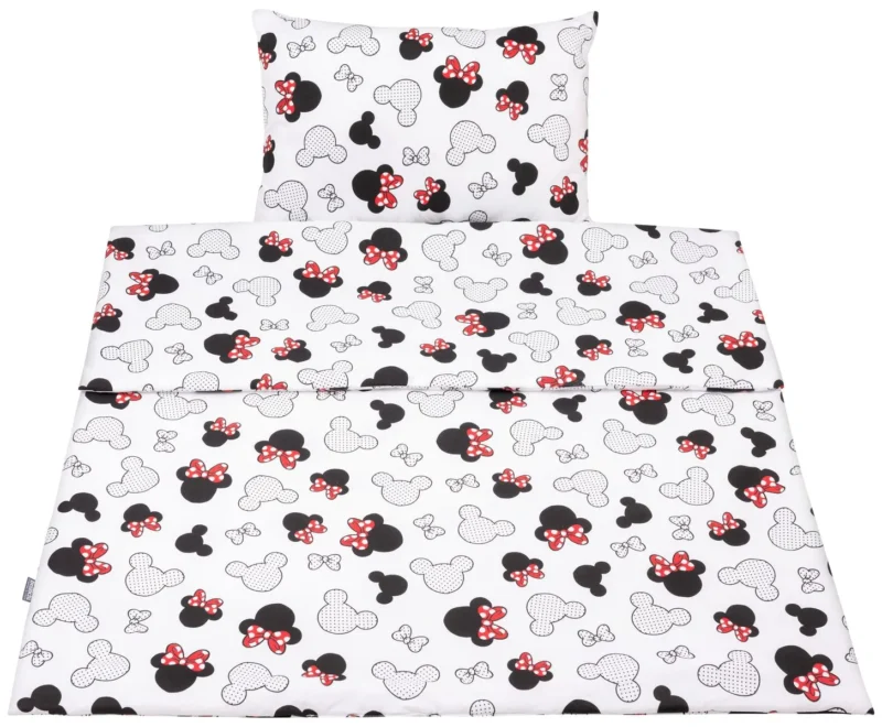 Cotton Toddler bedding 2 pc set, kid duvet cover 135x100 cm and pillowcase 60x40 cm little Mouse
