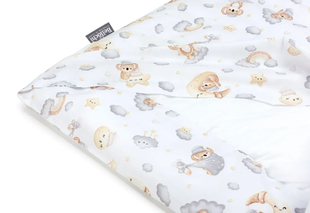 Cotton Toddler bedding 2 pc set, kid duvet cover 135x100 cm and pillowcase 60x40 cm bear star