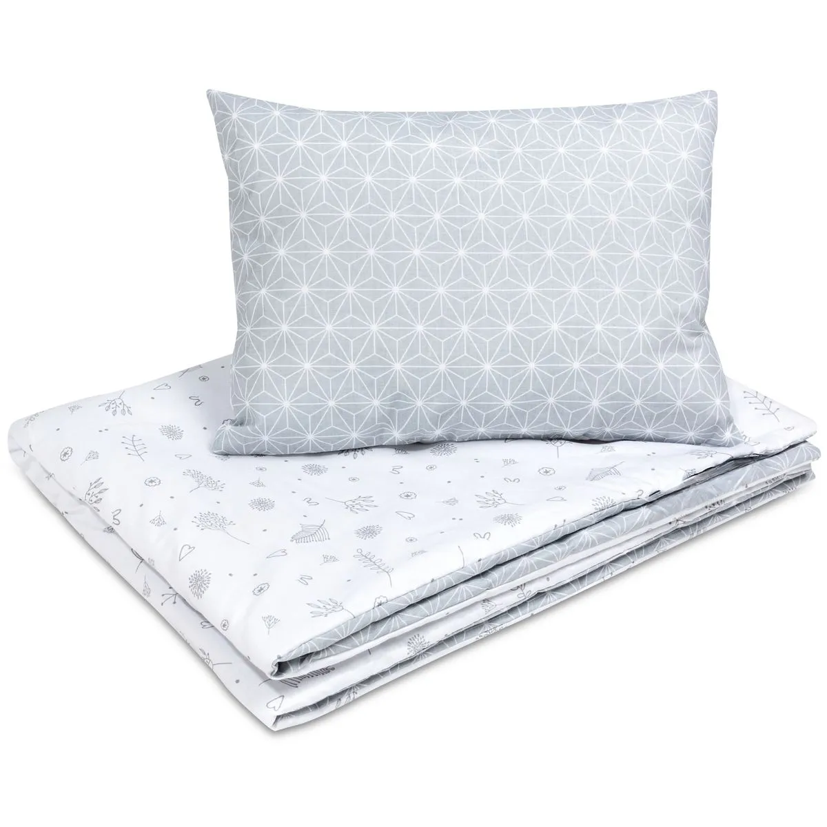Cotton Toddler bedding 2 pc set, kid duvet cover 135×100 cm and pillowcase 60×40 cm star copse