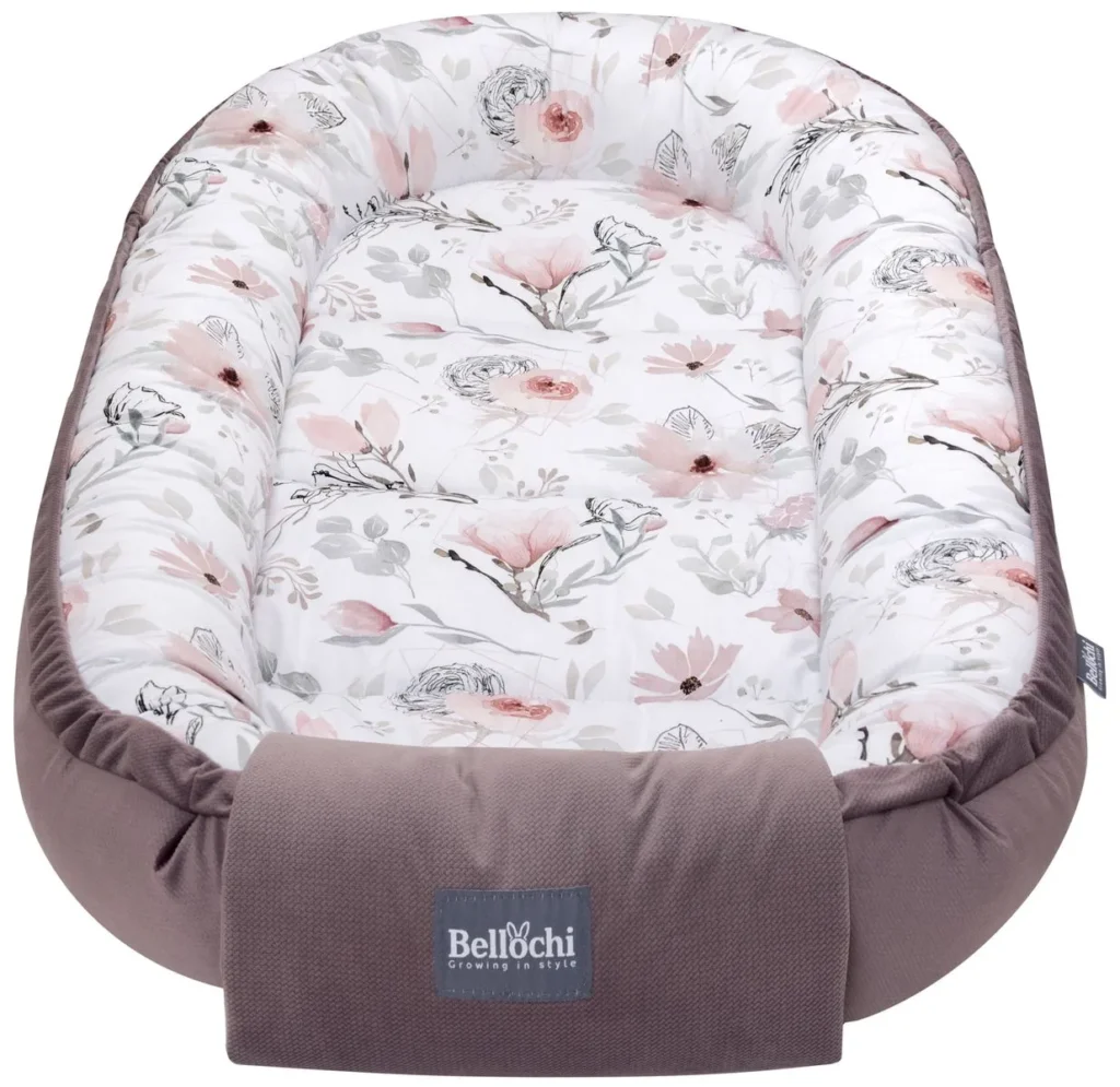 Bellochi baby nest set 90x60 cm, baby shower set for newborn, cotton, velvet choco fantasy