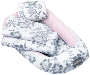 baby nest set 90×60 cm, baby shower set for newborn, cotton, pink berry