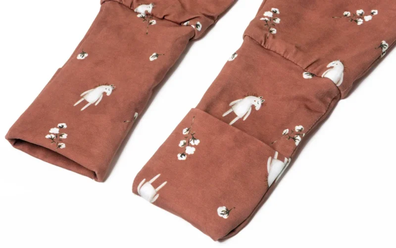 Double-sided sleeping bag with feet for kids 1-2 years old TOG 2.5 baby horse flower