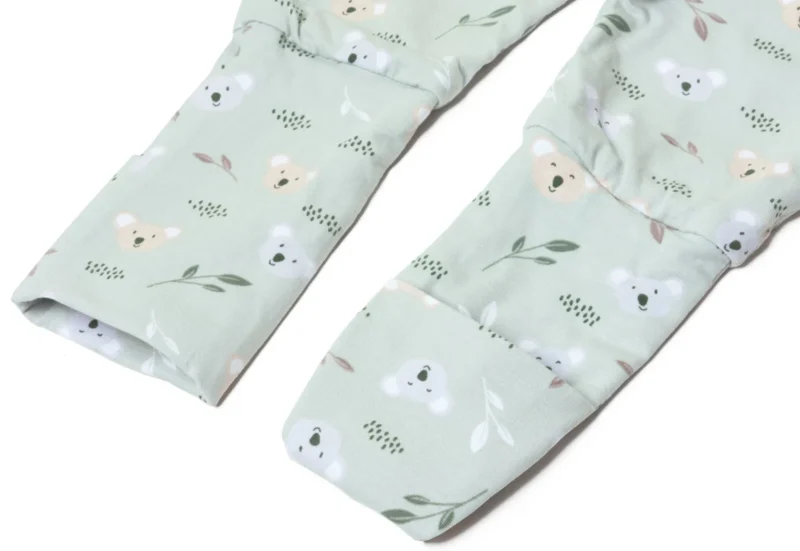 Double-sided sleeping bag with feet for kids 1-2 years old TOG 1.0 mint koala