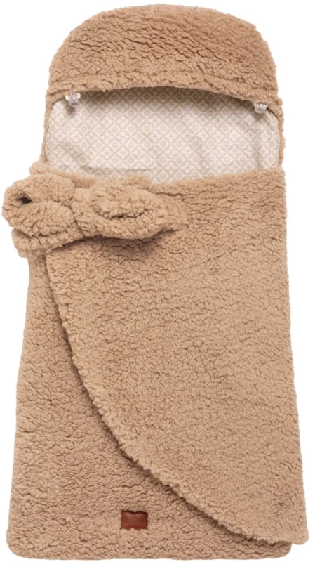 Baby swaddle wrap 80x40 cm teddy lux brown