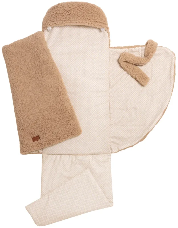 Baby swaddle wrap 80x40 cm teddy lux brown