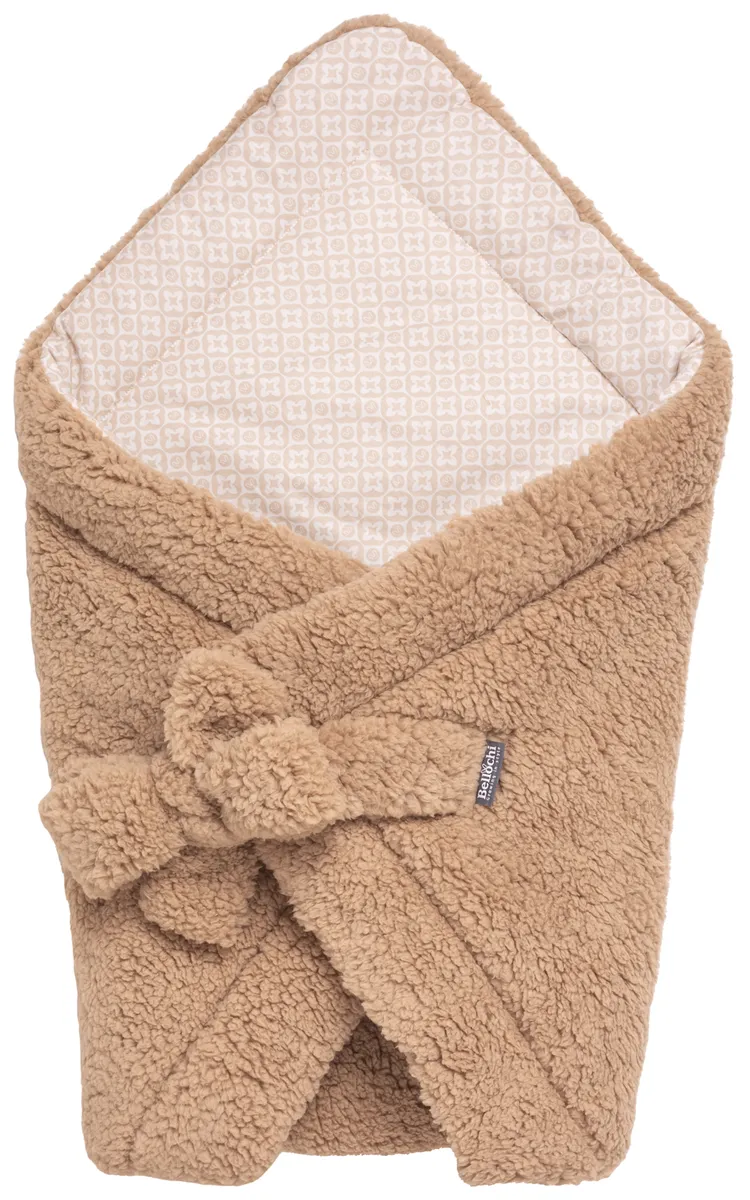 Baby swaddle blanket 75×75 cm, cuddly teddy lux brown
