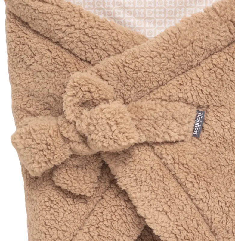 Baby swaddle blanket 75x75 cm, cuddly teddy lux brown