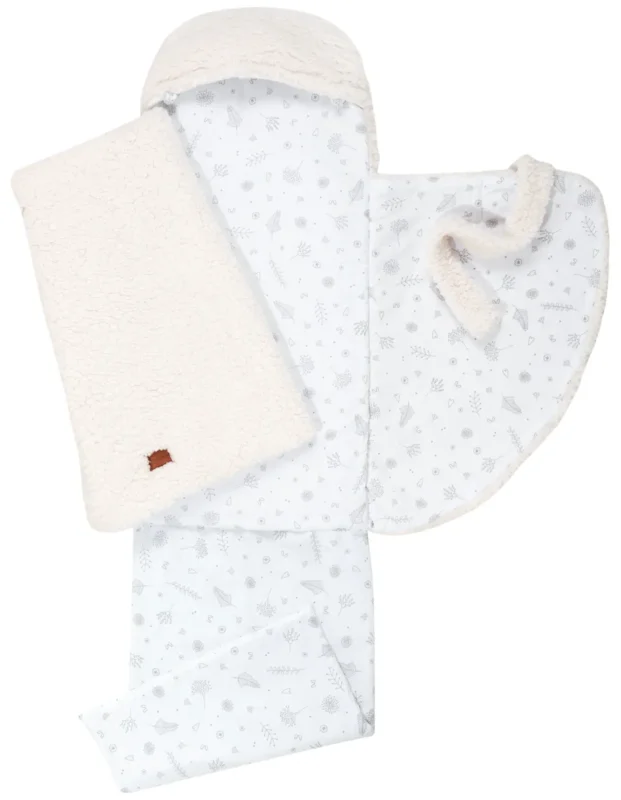 Baby swaddle blanket 80x40 cm teddy white