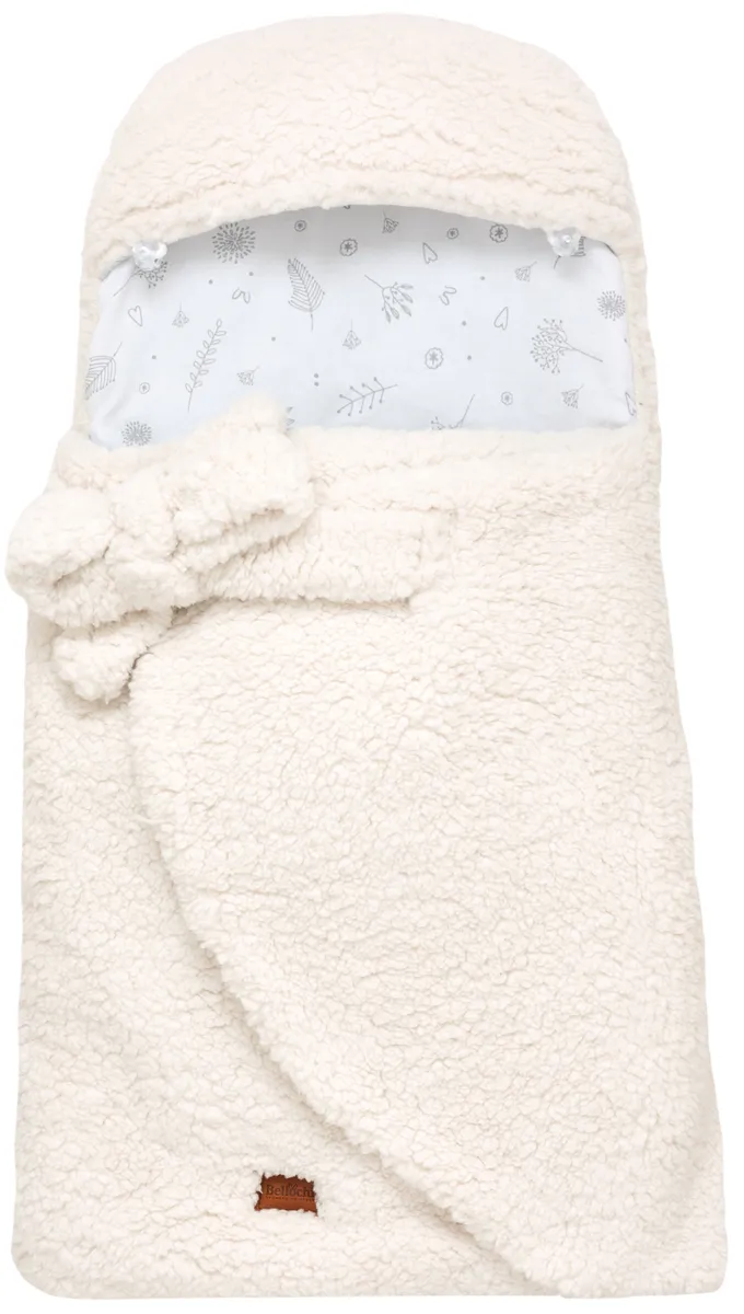 Baby swaddle blanket 80×40 cm teddy white