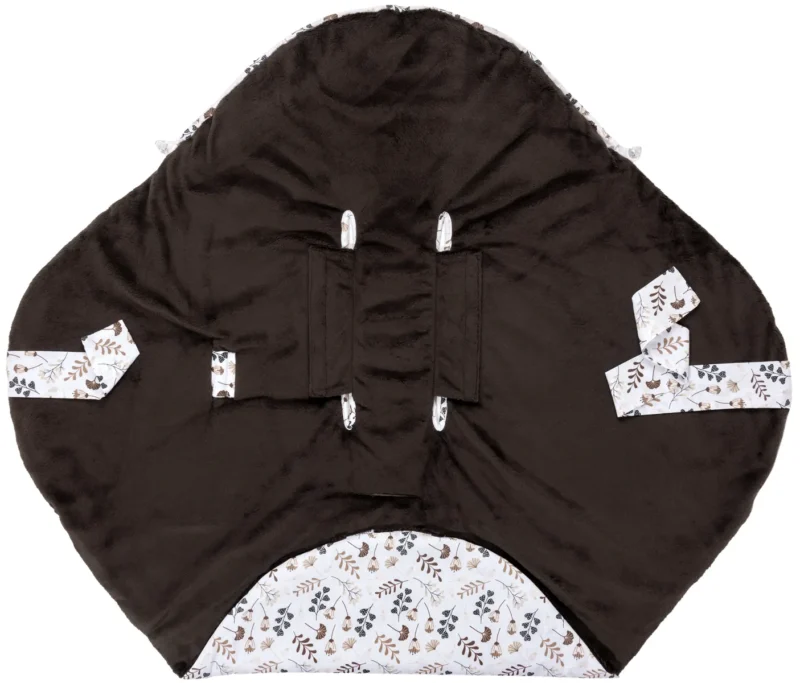 Blanket, hooded swaddle for infant car seats – SPECIAL choco arcadia