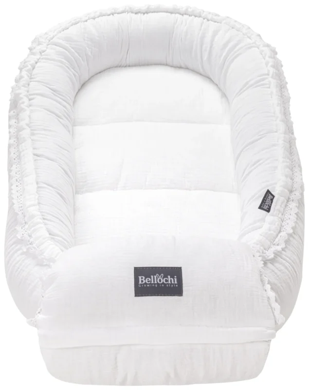 baby nest 100x60 cm Cuddly Muslin White baby shower set
