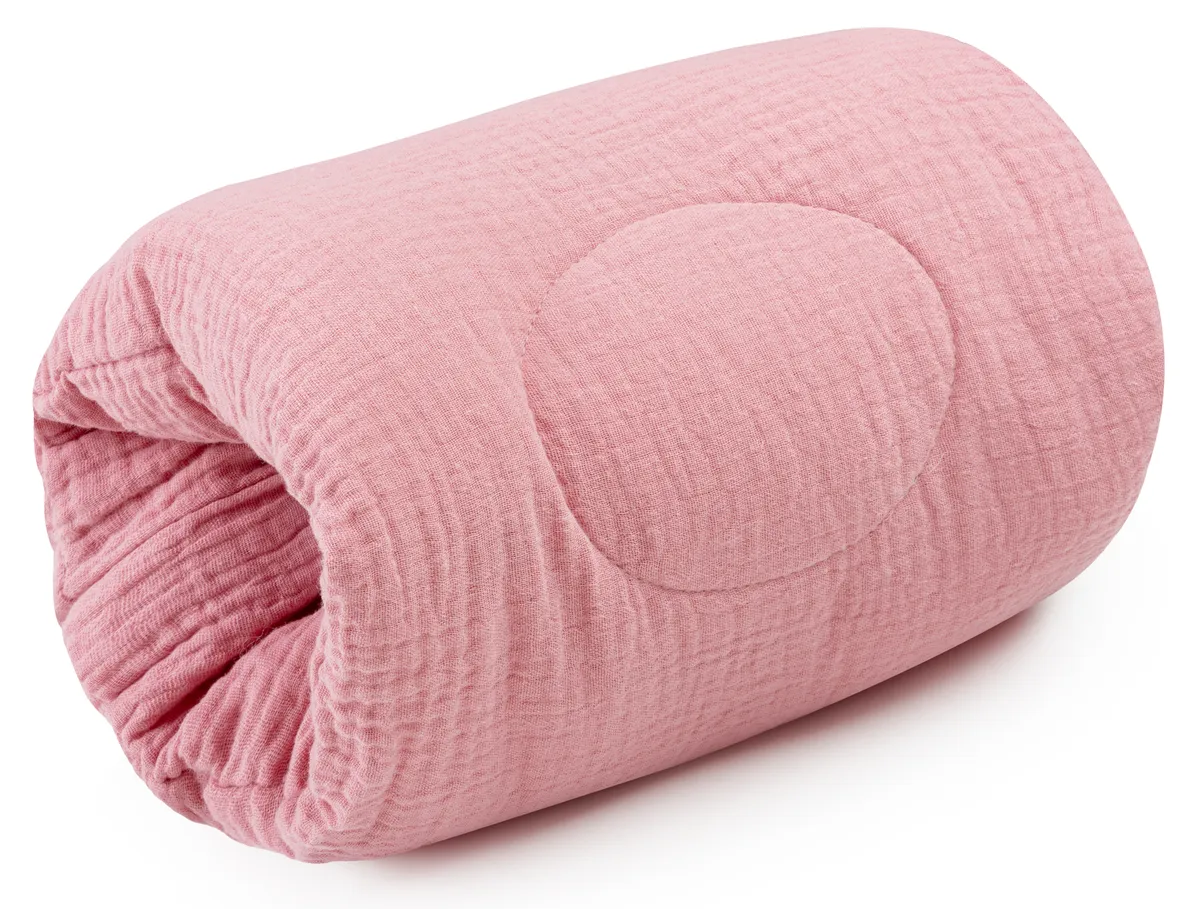 Arm nursing pillow cuddly muslin pink