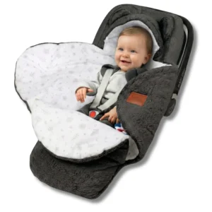 Baby car seat blanket 90×90 cm Teddy Bear – Gray