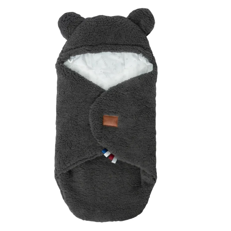 Baby car seat blanket 90x90 cm Teddy Bear - Gray