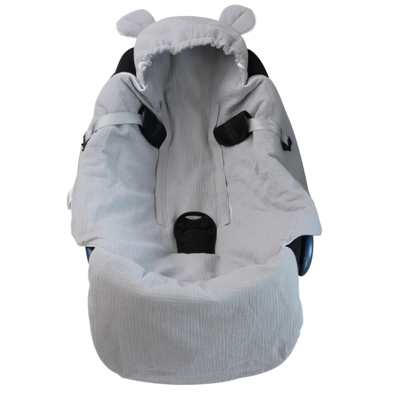 Muslin Car Seat Blanket Grey