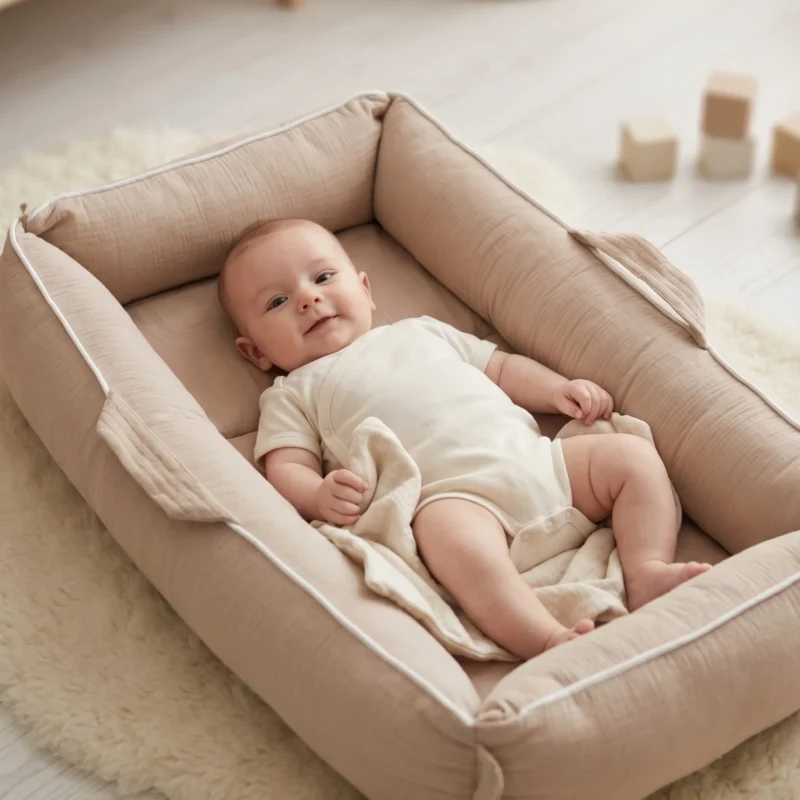 Hush Magnetic Baby Nest Cuddly Muslin Pink