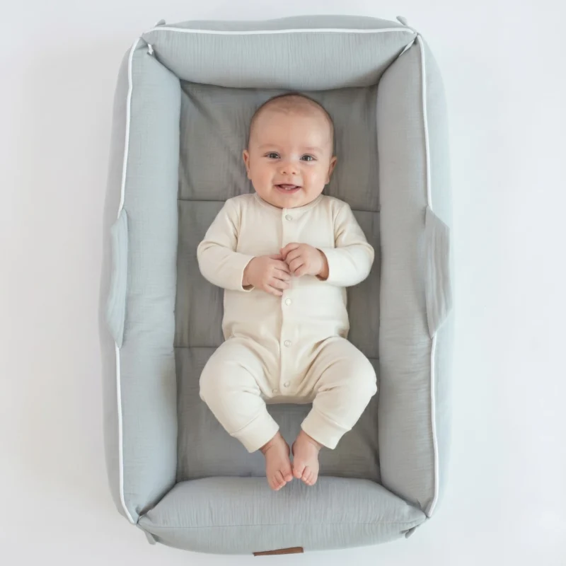 Hush Magnetic Baby Nest Cuddly Muslin Grey